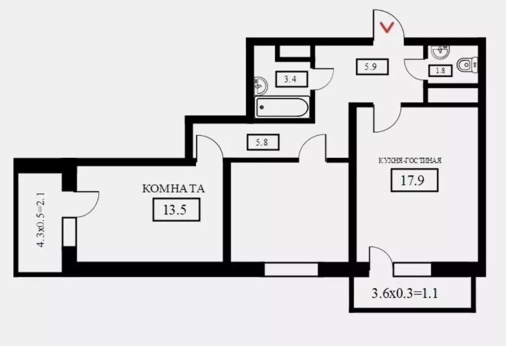 Продаётся 2-к квартира, 61.7 м - Фото 0