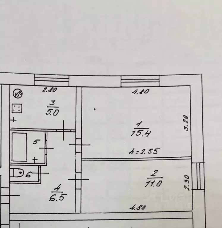 2-к кв. Калужская область, пос. Ферзиково ул. Мира, 6 (41.2 м) - Фото 2