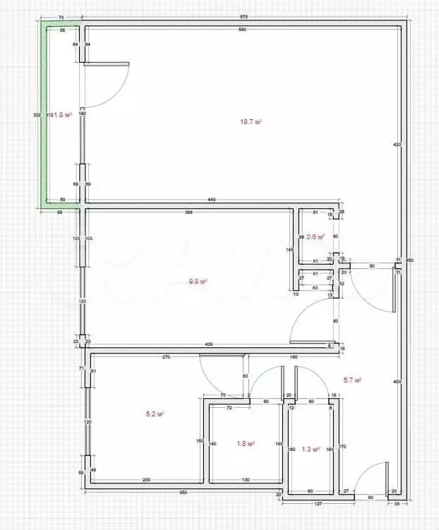 2-к. квартира, 45 м, 2/5 эт. - Фото 0