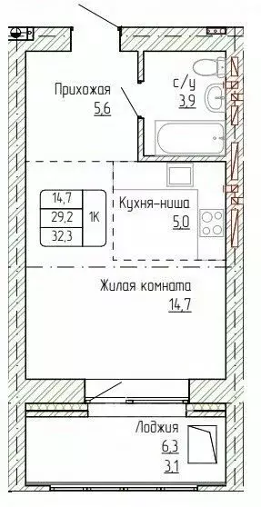 1-к кв. Алтайский край, Новоалтайск ул. Титова, 6 (32.3 м) - Фото 0