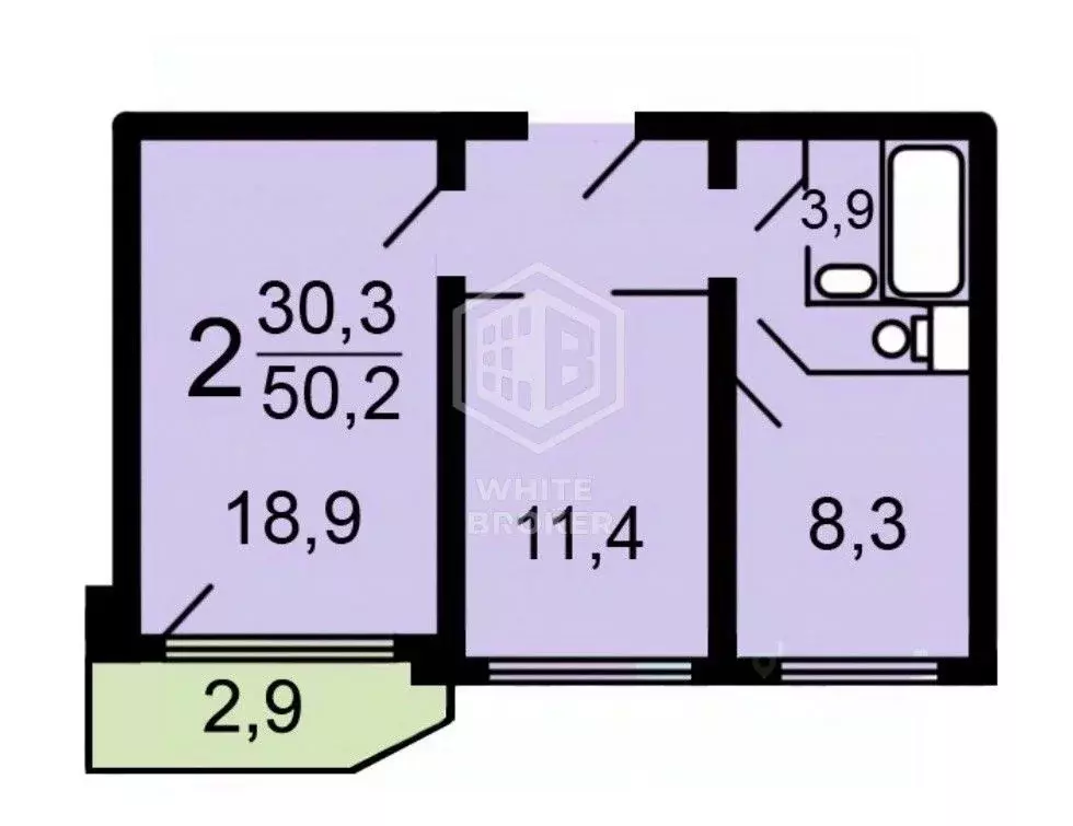 2-к кв. Москва Мичуринский просп., 31К1 (50.6 м) - Фото 1