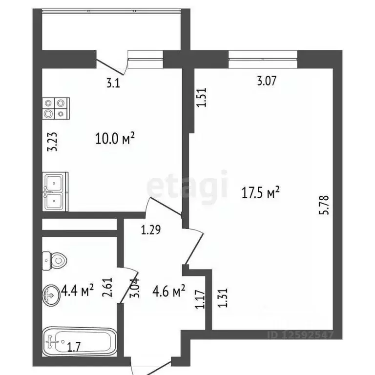 1-к кв. Крым, Симферопольский район, с. Мирное ул. Крымской Весны ... - Фото 2