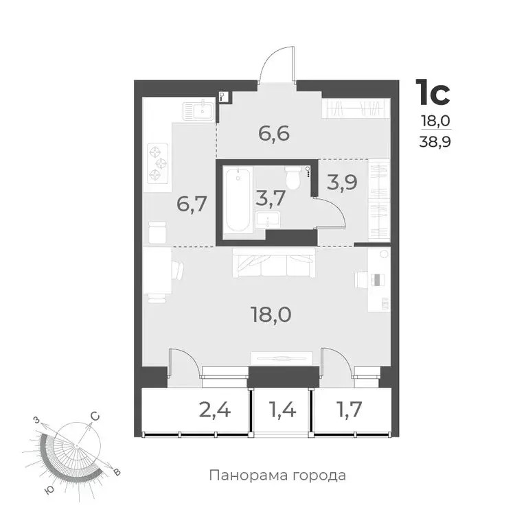1-комнатная квартира: Новосибирск, улица Аэропорт, 49/1 (38.9 м) - Фото 0