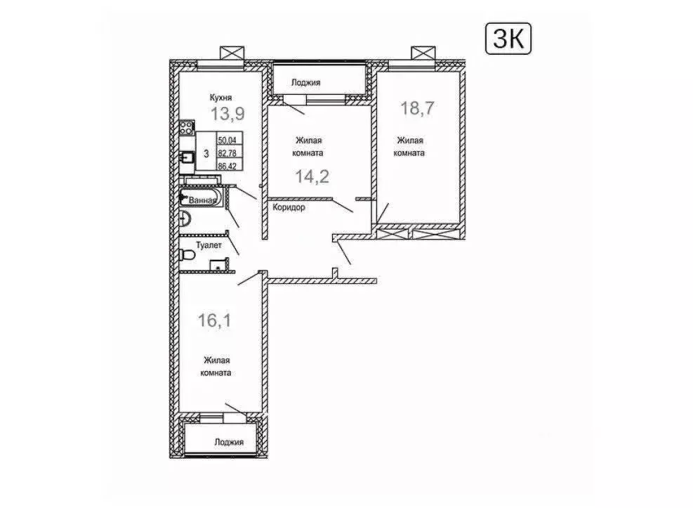 3-к кв. Сахалинская область, Южно-Сахалинск ул. 140-летия города ... - Фото 2