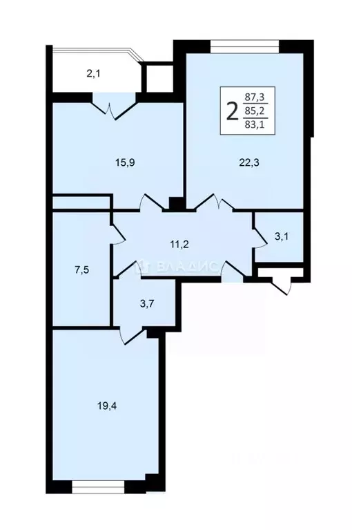 2-к кв. Москва Мосфильмовская ул., 88к4с1 (88.0 м) - Фото 1
