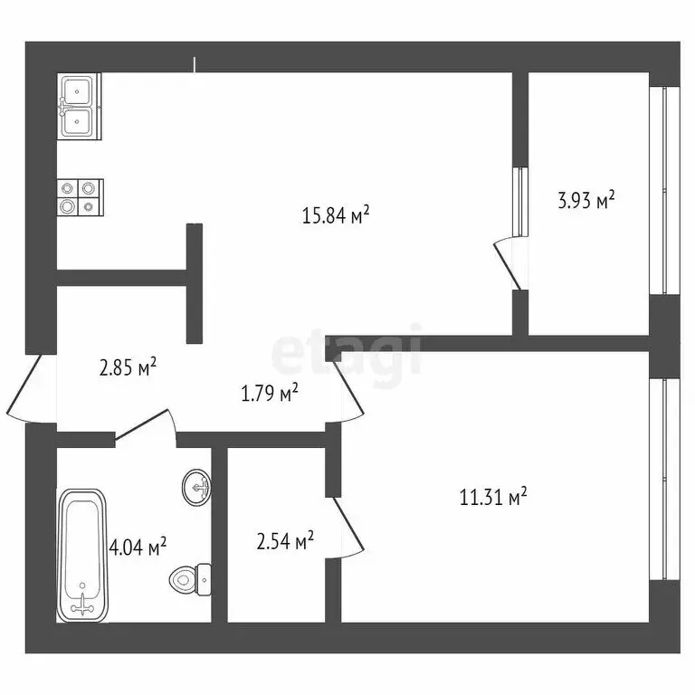 1-комнатная квартира: Тюмень, микрорайон Тарманы, улица Малышева, 31к1 ... - Фото 1