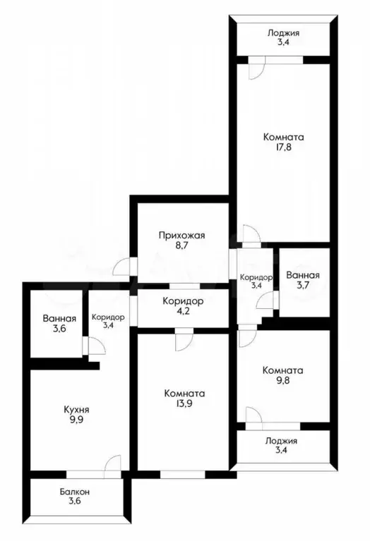 3-к. квартира, 90 м, 3/16 эт. - Фото 0