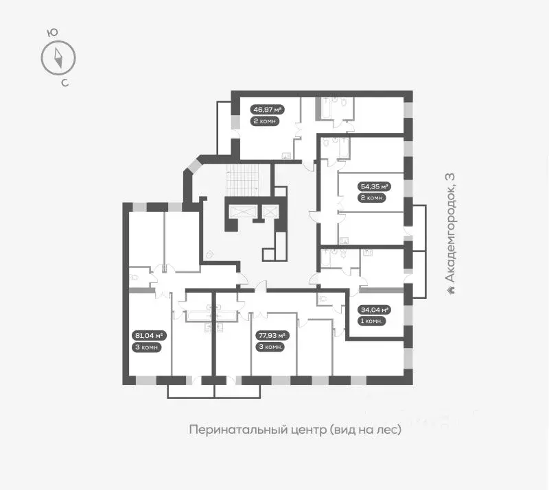 2-к кв. Красноярский край, Красноярск Академгородок мкр,  (46.97 м) - Фото 1