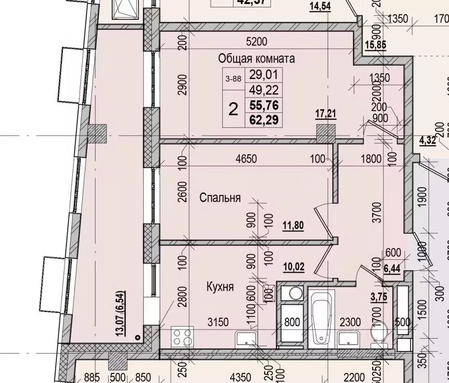 2-к кв. Саха (Якутия), Якутск ул. Чкалова (55.76 м) - Фото 0