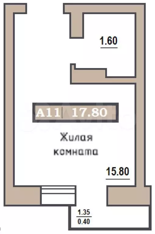 Квартира-студия, 17,8 м, 3/9 эт. - Фото 0