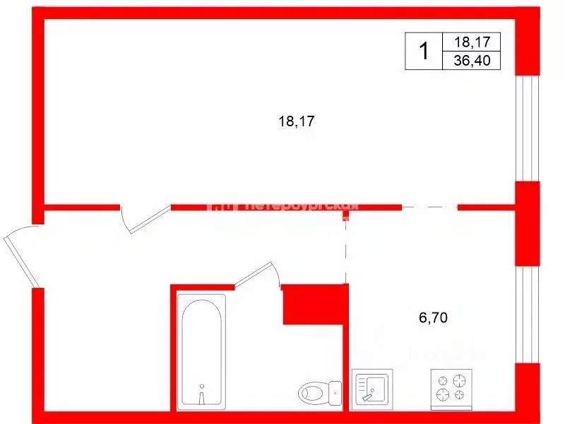 1-к кв. Ленинградская область, Ломоносовский район, Виллозское ... - Фото 1