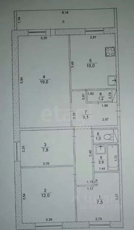 4-к кв. Ульяновская область, Ульяновск ул. Корунковой, 19 (68.7 м) - Фото 2