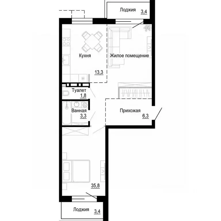 1-к кв. Приморский край, Владивосток ул. Бринера (60.5 м) - Фото 1