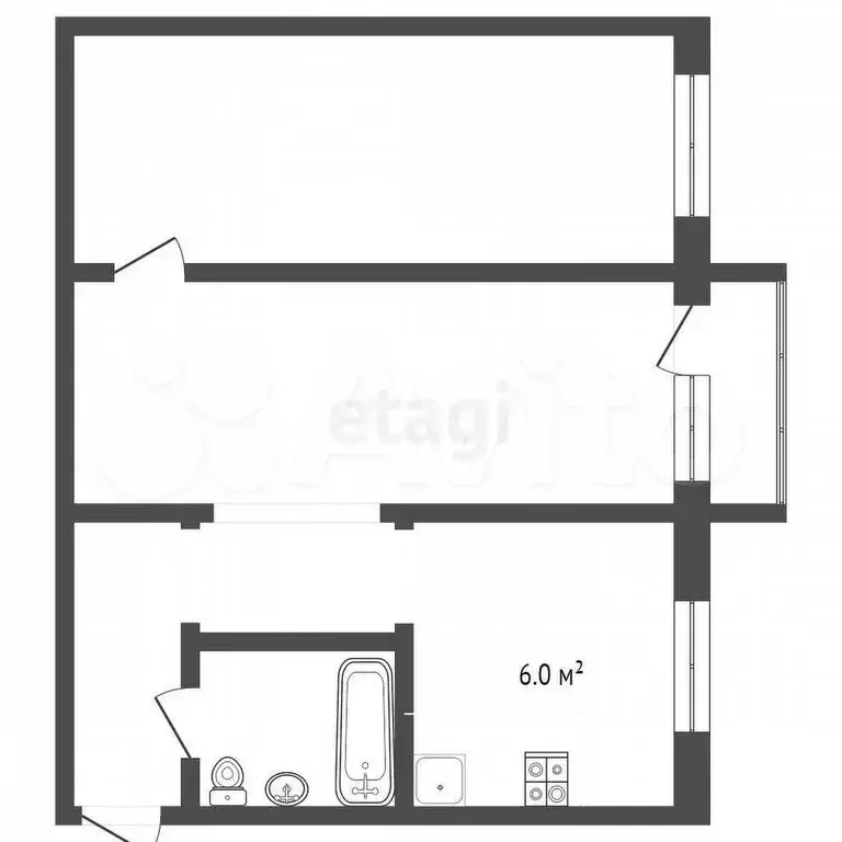 2-к. квартира, 44 м, 2/4 эт. - Фото 0