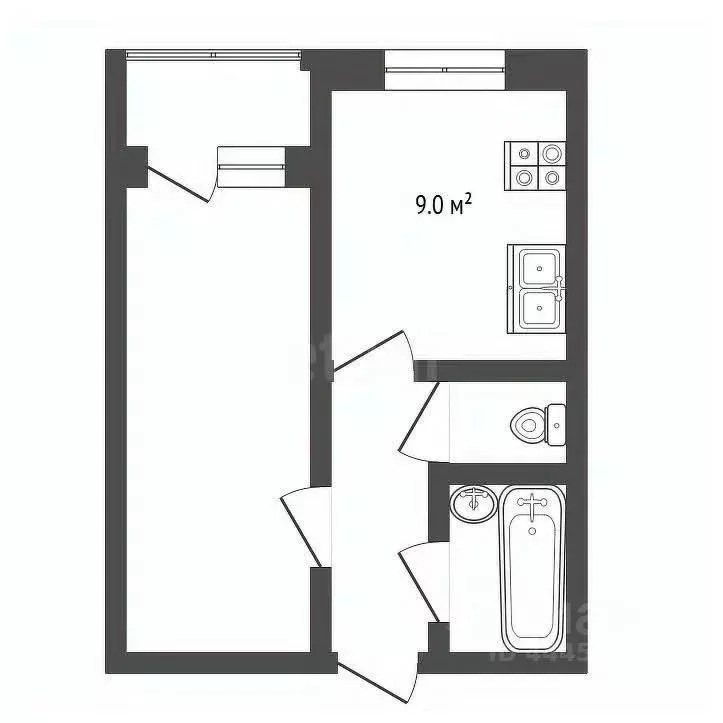 1-к кв. Челябинская область, Челябинск ул. Ковшовой, 6 (33.0 м) - Фото 2