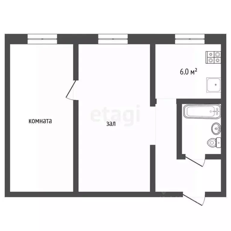2-к кв. Московская область, Воскресенск городской округ, Фосфоритный ... - Фото 2