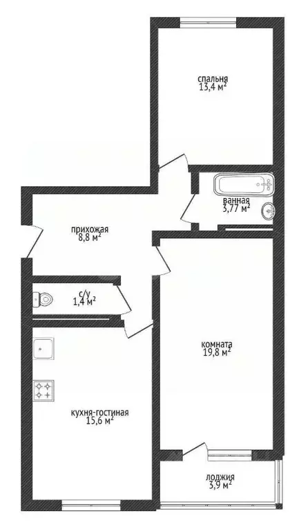 2-к кв. Краснодарский край, Новороссийск просп. Ленина, 107 (61.2 м) - Фото 2