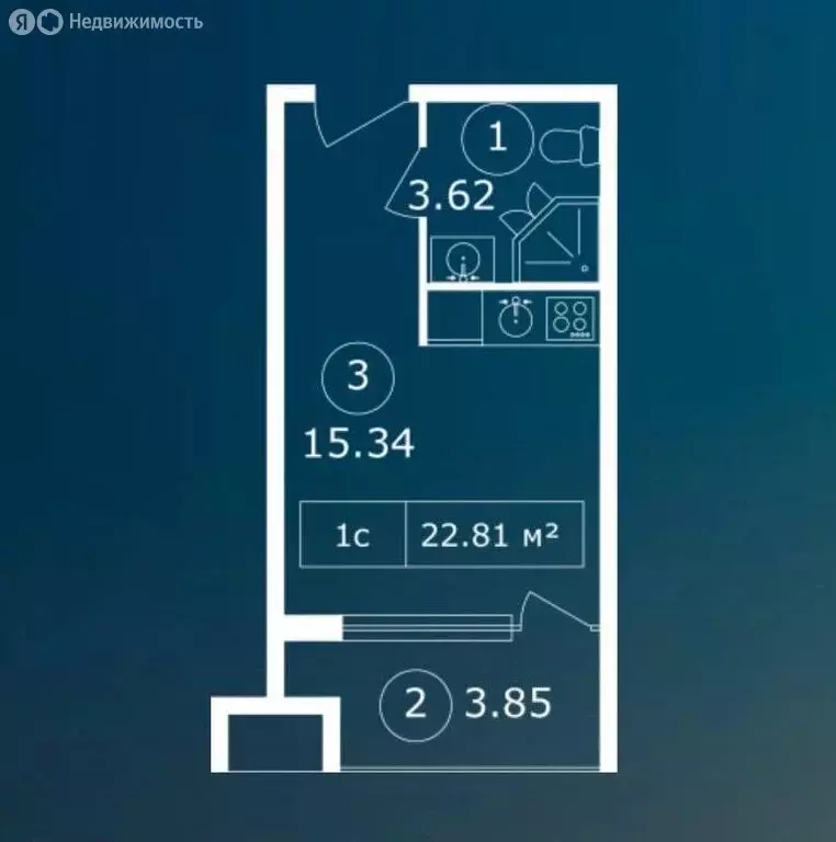 Квартира-студия: Коктебель, Арматлукская улица, 2 (22.8 м) - Фото 1