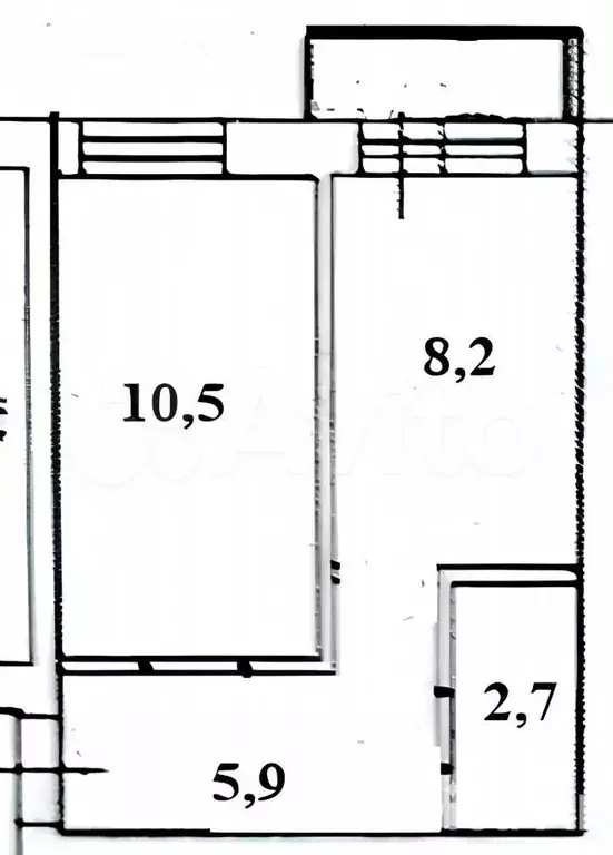 1-к. квартира, 30 м, 4/5 эт. - Фото 0