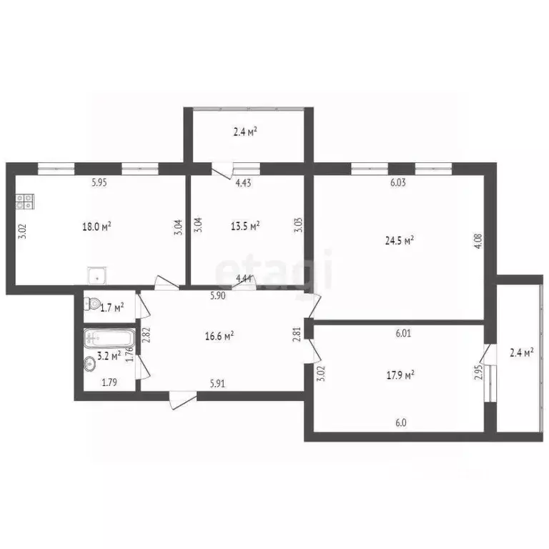 3-к кв. Мордовия, Саранск просп. 60 лет Октября, 6/4 (95.0 м) - Фото 2