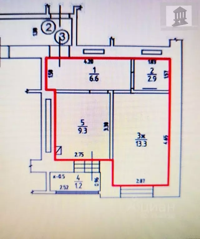 1-к кв. Калининградская область, Калининград ул. Олега Кошевого, 26 ... - Фото 2