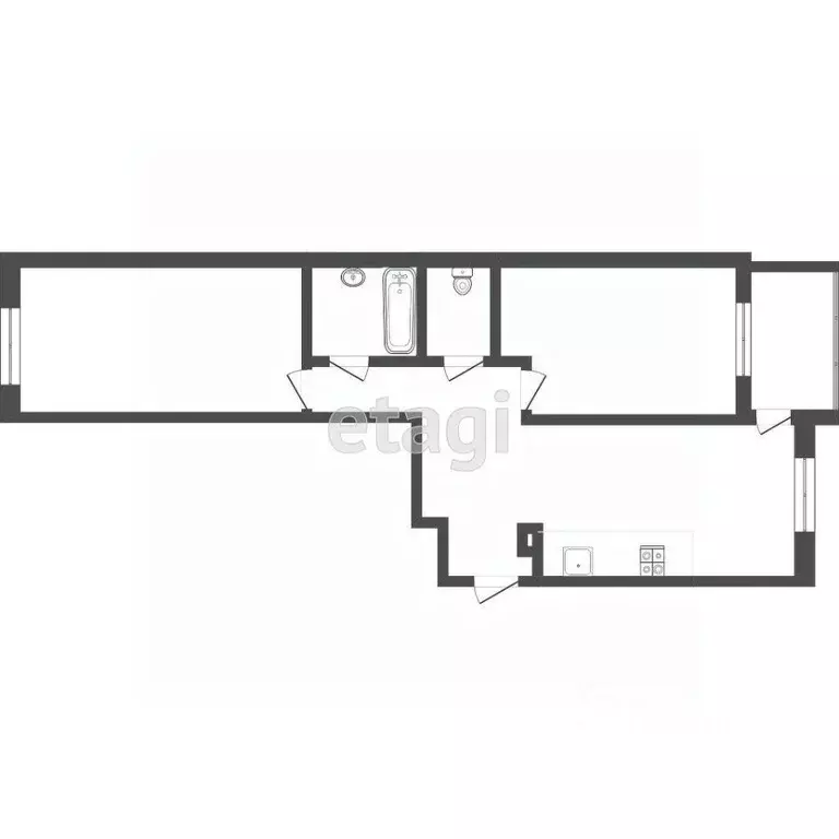 2-к кв. Тюменская область, Тюмень ул. Сергея Свиридова, 5 (58.0 м) - Фото 1