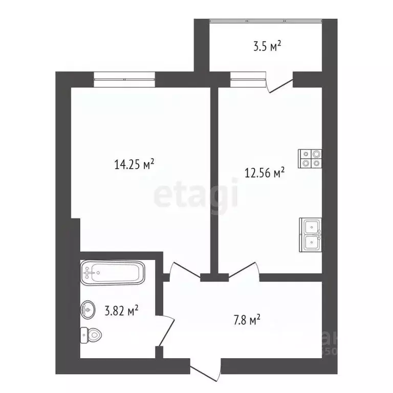 1-к кв. Костромская область, Кострома Новосельская ул., 61 (40.01 м) - Фото 1