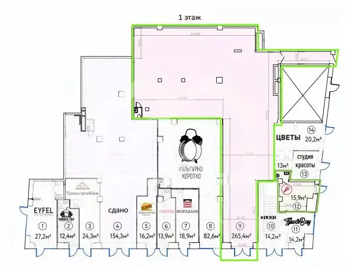 Помещение свободного назначения в Москва Новослободская ул., 19С1 (265 ... - Фото 2