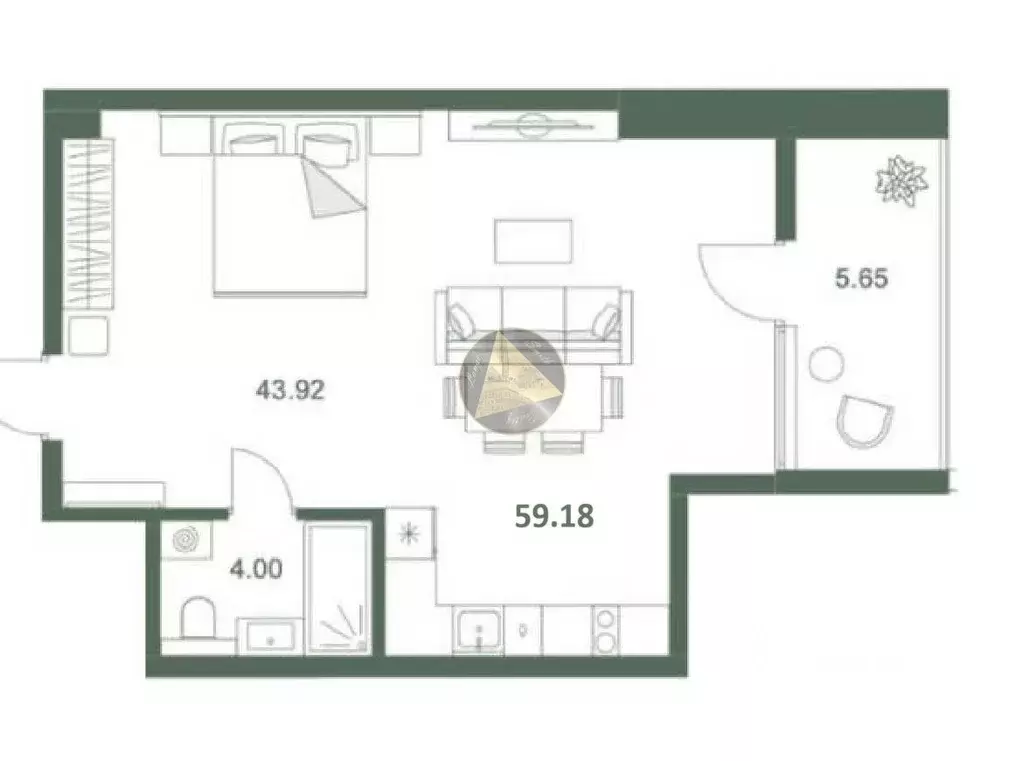 Студия Крым, Ялта ул. Войкова, 39Ак2 (59.18 м) - Фото 2