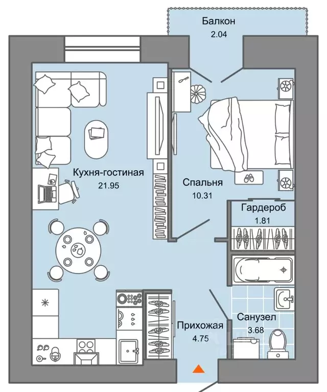 2-к кв. кировская область, киров ул. 4-й пятилетки, 82 (43.0 м) - Фото 0