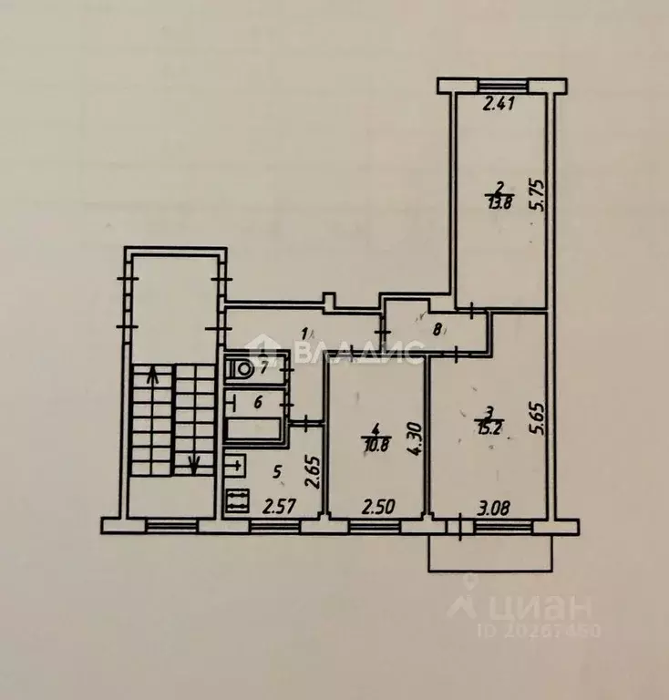 3-к кв. Калужская область, Калуга Карачевская ул., 7 (58.4 м) - Фото 2