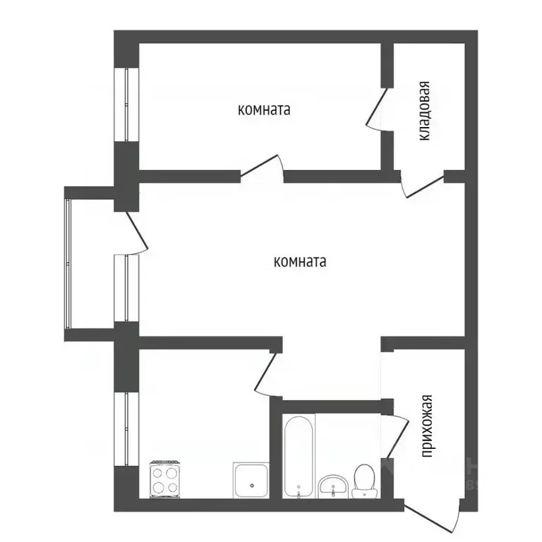 2-к кв. Вологодская область, Вологда ул. Горького, 105А (43.6 м) - Фото 1