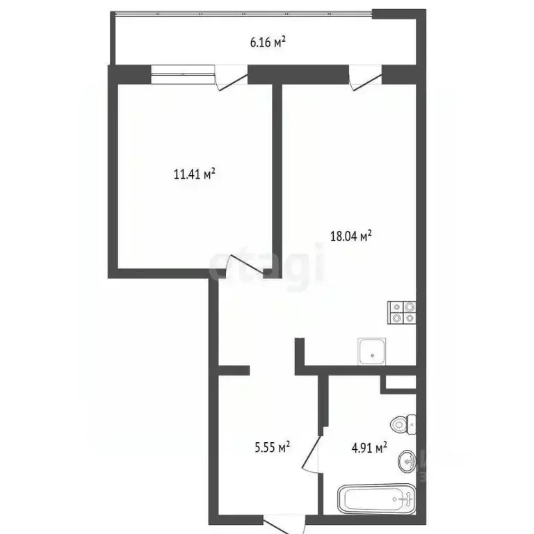 1-к кв. Тюменская область, Тюменский муниципальный округ, д. Дударева ... - Фото 2