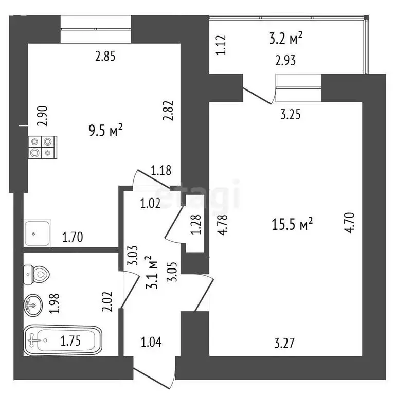 1-комнатная квартира: Тамбов, Советская улица, 164 (33.4 м) - Фото 0