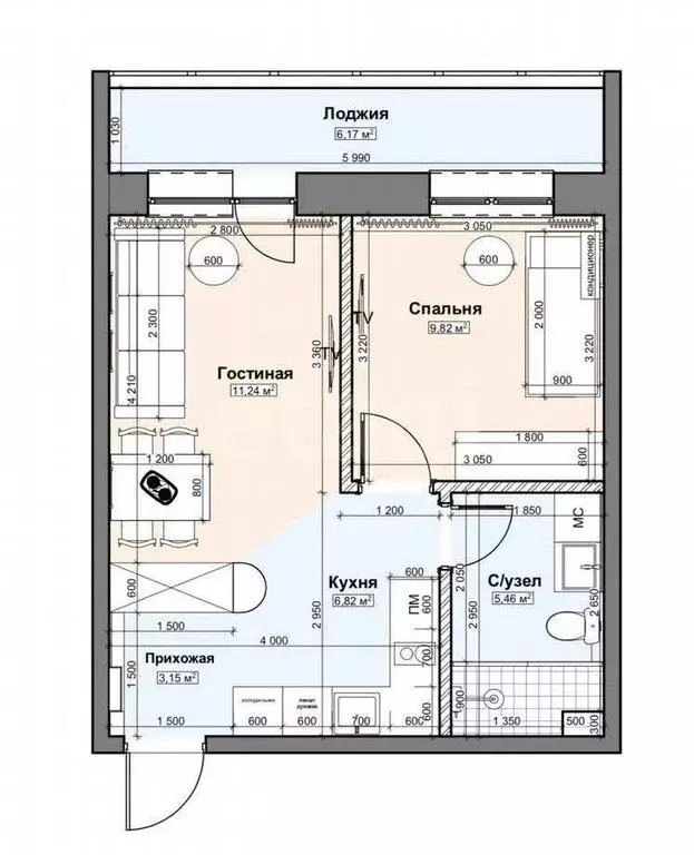 2-комнатная квартира: Иркутск, улица Пискунова, 131/1 (41.1 м) - Фото 1