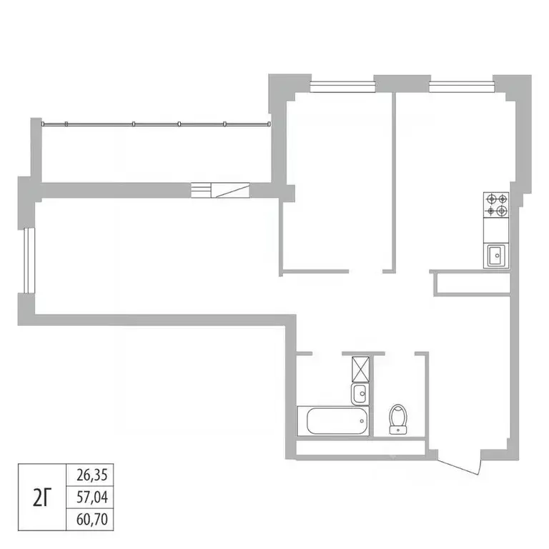 2-к кв. Татарстан, Набережные Челны ул. Раскольникова, 22 (60.7 м) - Фото 0