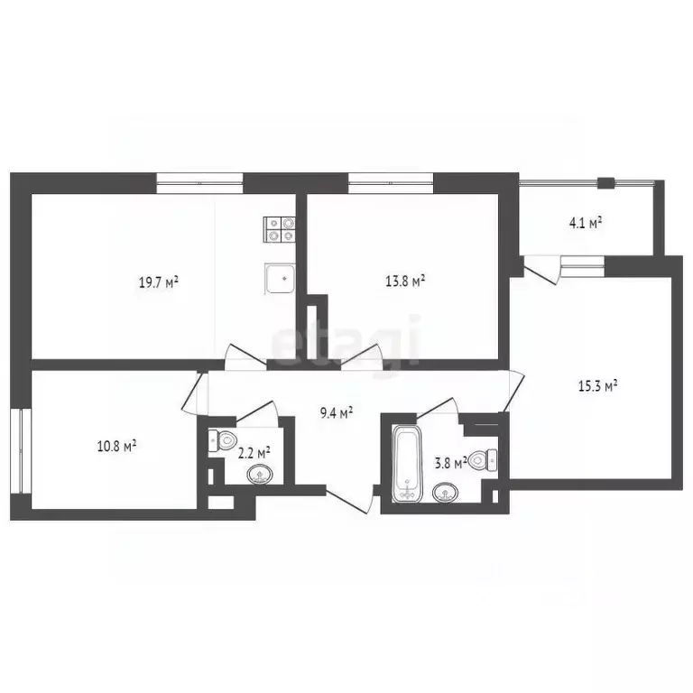 3-к кв. Омская область, Омск ул. Владимира Жоги, 1 (75.0 м) - Фото 1