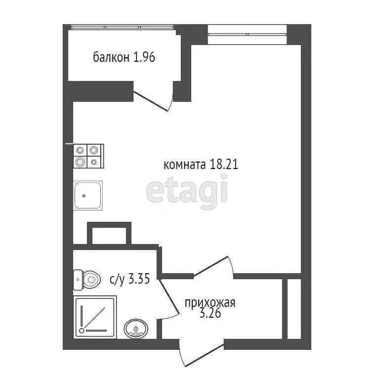 Квартира-студия: Бугры, Тихая улица, 13к3 (24.85 м) - Фото 0