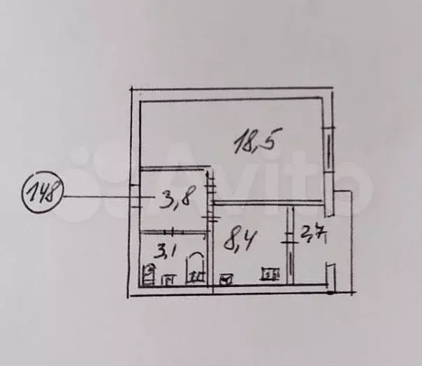 1-к. квартира, 37 м, 5/8 эт. - Фото 0