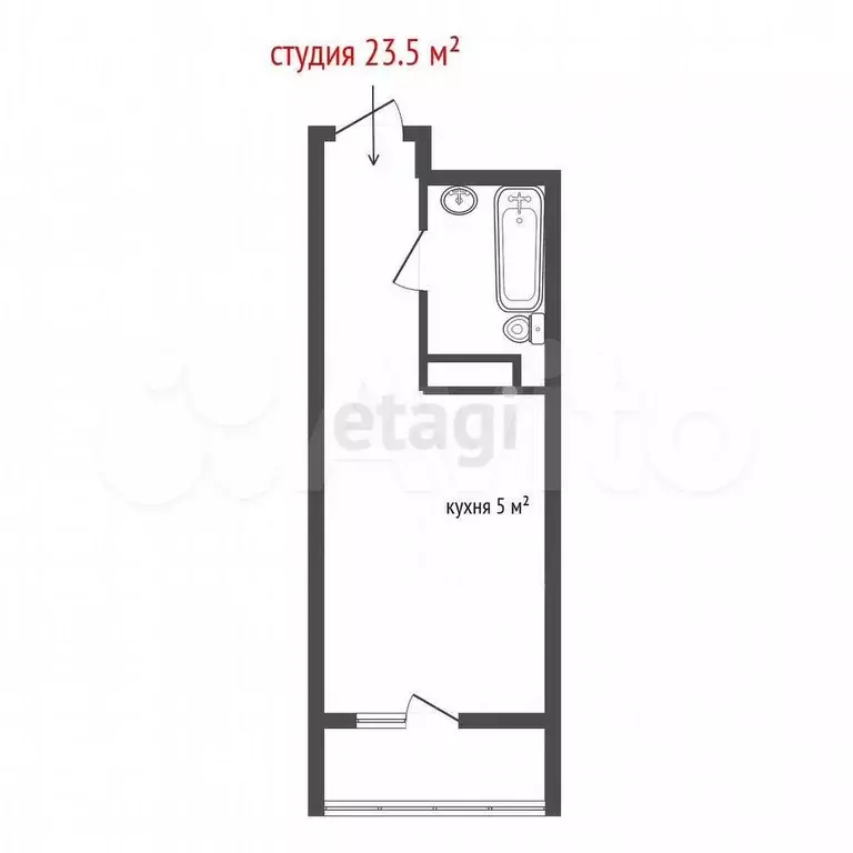 Квартира-студия, 23,5 м, 6/26 эт. - Фото 0