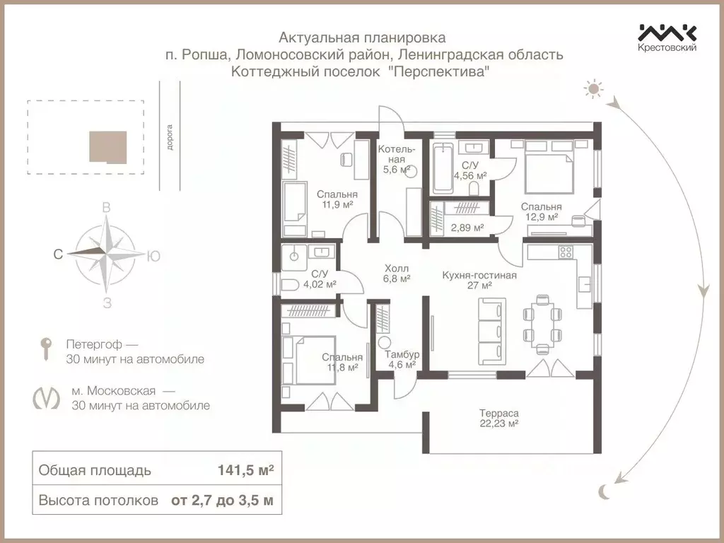 Дом в Ленинградская область, Ломоносовский район, Ропшинское с/пос, ... - Фото 2