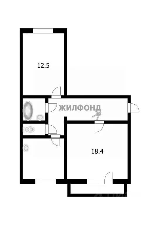 2-к кв. Кемеровская область, Новокузнецк Ноградская ул., 15 (52.0 м) - Фото 1