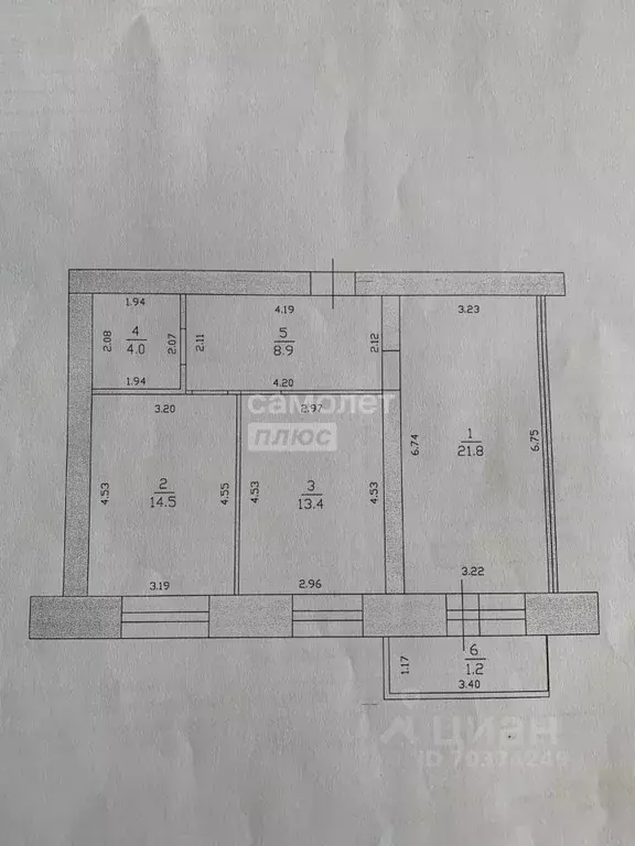 2-к кв. Татарстан, Казань ул. Восстания, 129 (62.6 м) - Фото 2