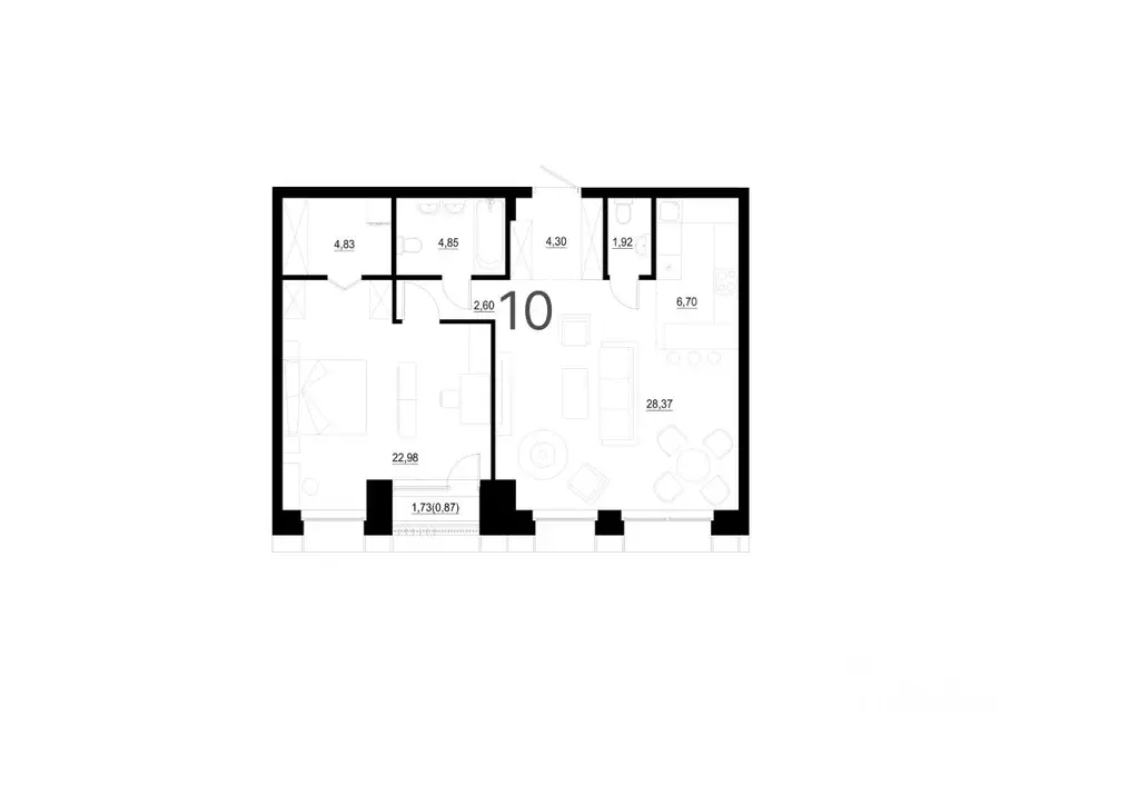 2-к кв. Татарстан, Казань ул. Сары Садыковой (77.42 м) - Фото 1