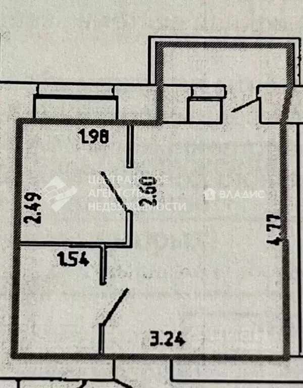 Студия Рязанская область, Рязань ул. Семчинская, 11к2 (22.6 м) - Фото 2