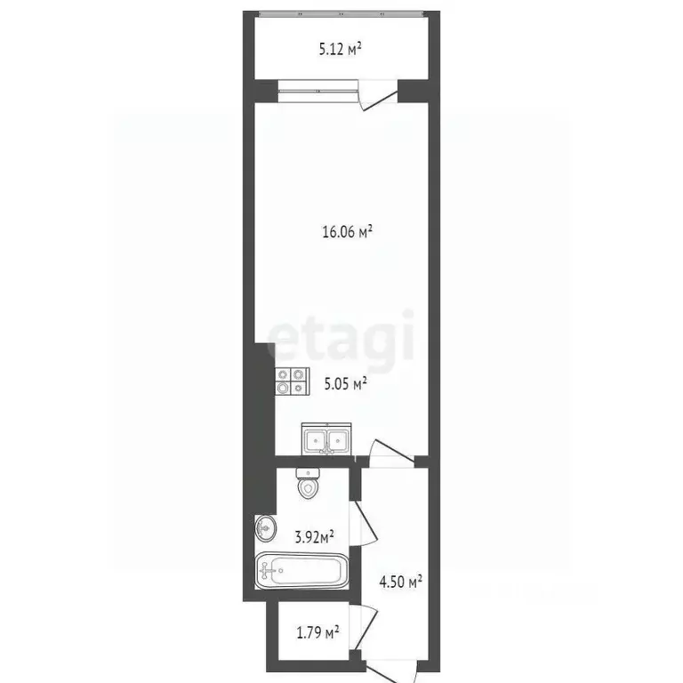 Студия Крым, Ялта проезд Бакунинский, 13 (36.4 м) - Фото 0