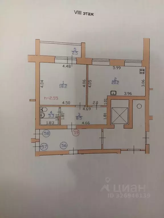 1-к кв. Мордовия, Саранск ул. Щорса, 16 (51.0 м) - Фото 1