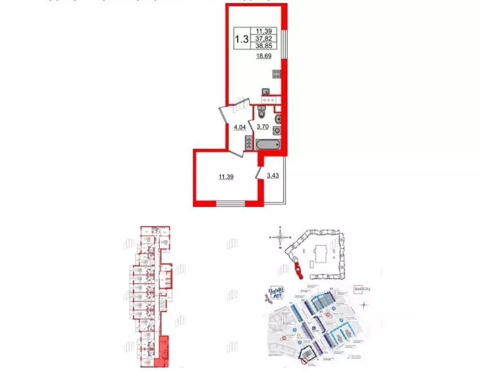 1-к кв. Санкт-Петербург ул. Плесецкая, 16 (38.0 м) - Фото 1