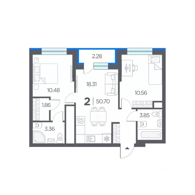 2-к кв. Рязанская область, Рязанский район, Дядьковское с/пос, с. ... - Фото 0