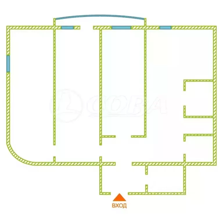 3-к кв. Курганская область, Курган ул. Коли Мяготина, 197 (62.9 м) - Фото 1